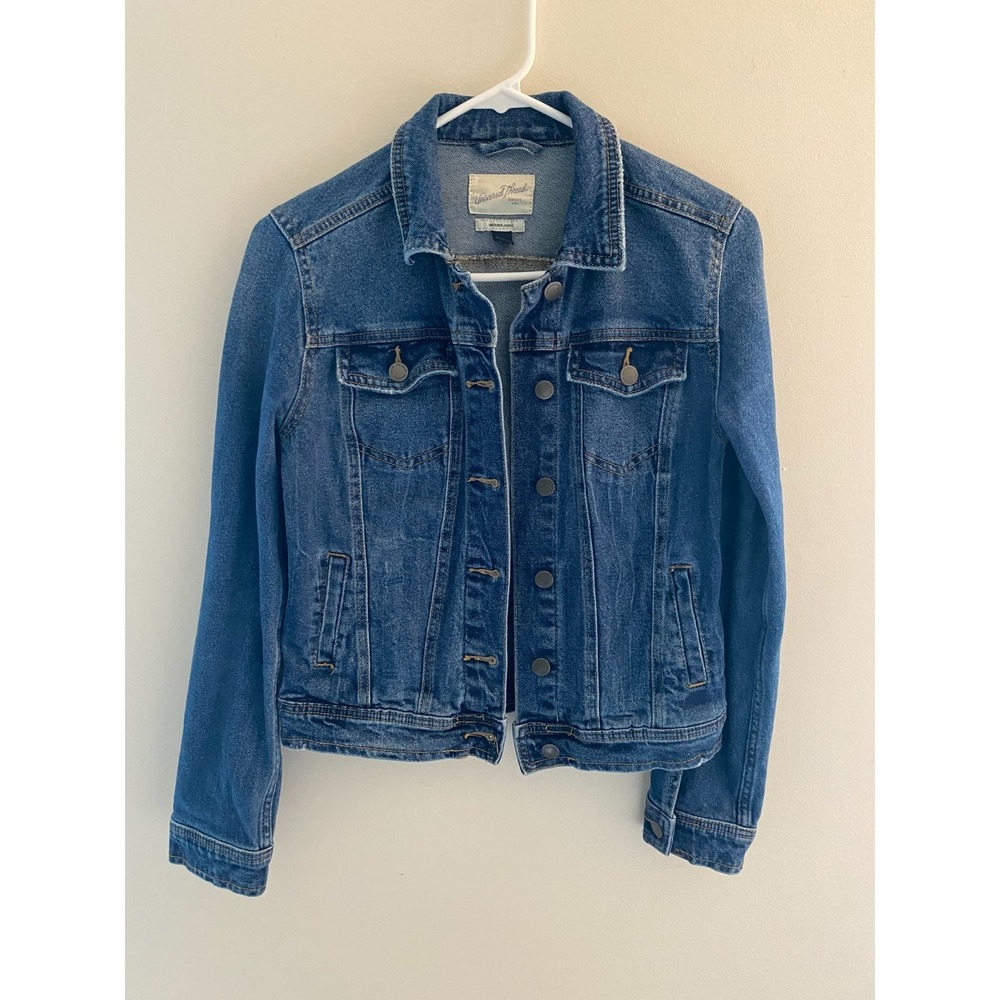Universal Thread Freeborn Jacket XS Cropped Denim Jacket Blue Trucker